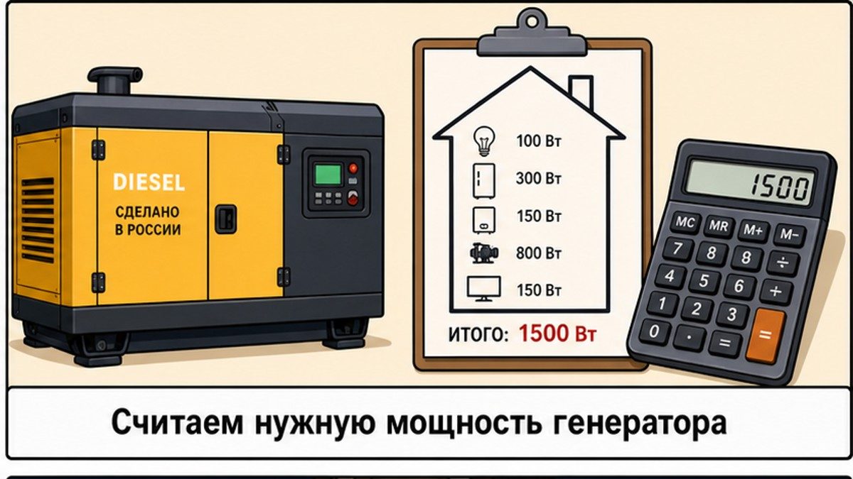 Расчёт мощности генератора для загородного дома
