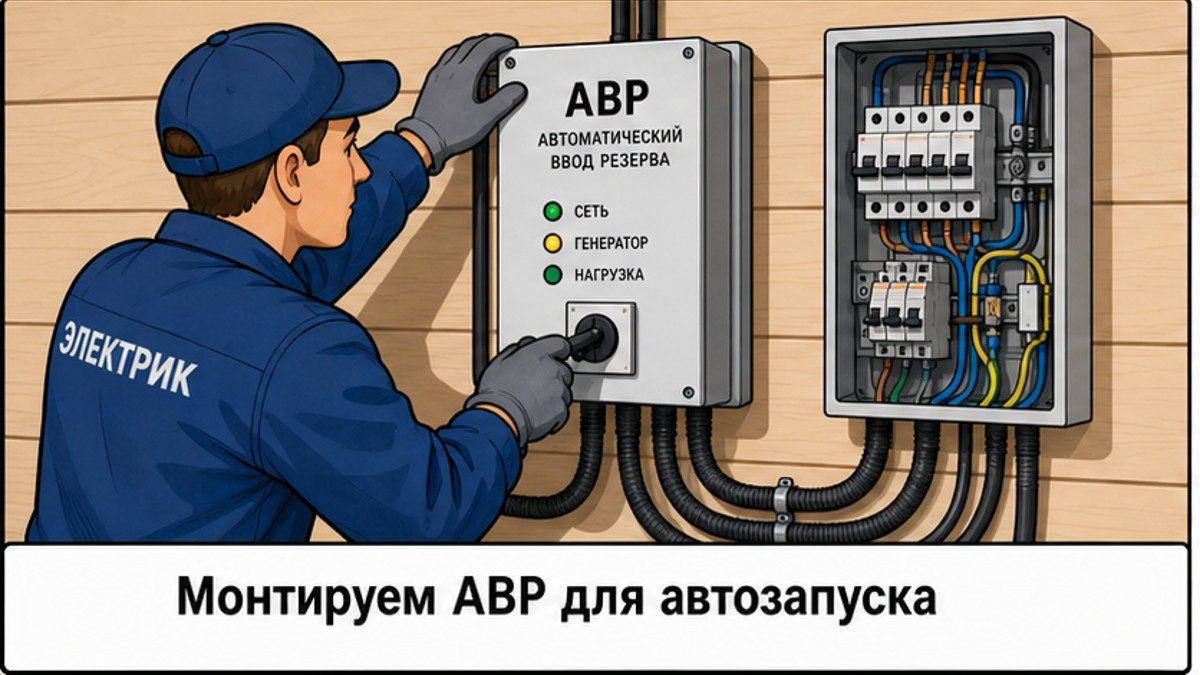 Монтаж шкафа автоматического ввода резерва АВР для генератора