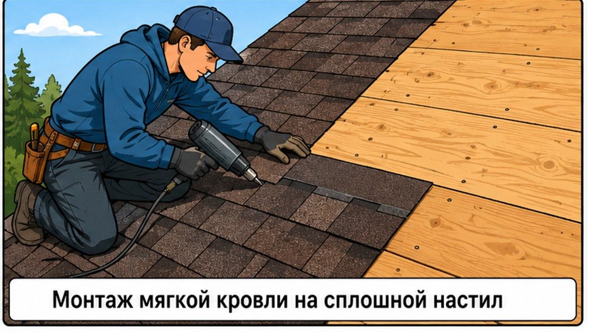 Монтаж мягкой кровли на сплошной настил из OSB