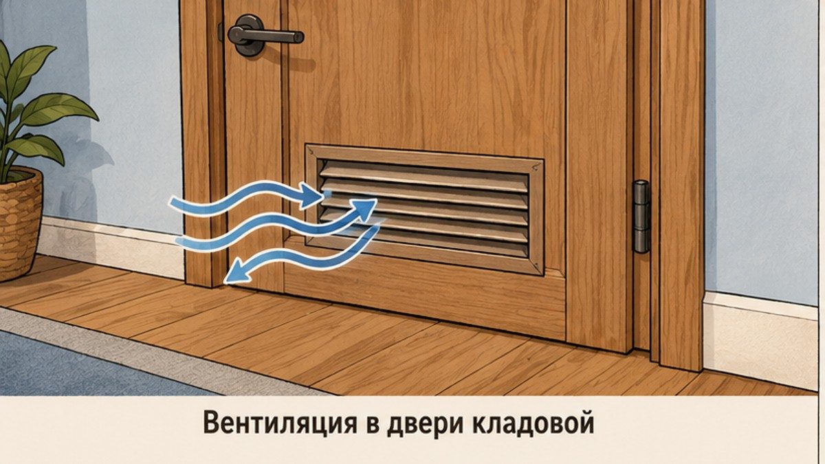 Вентиляционная решётка в двери кладовой